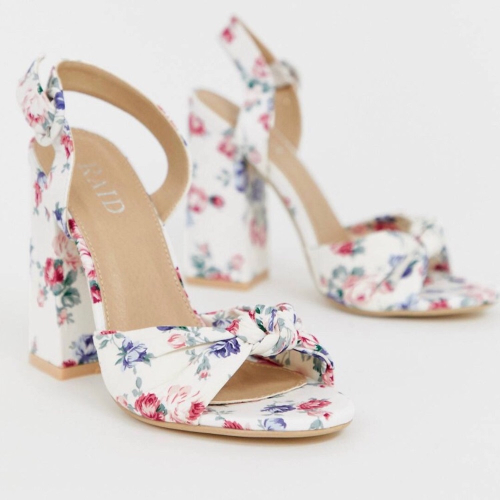 ASOS floral chunky heel